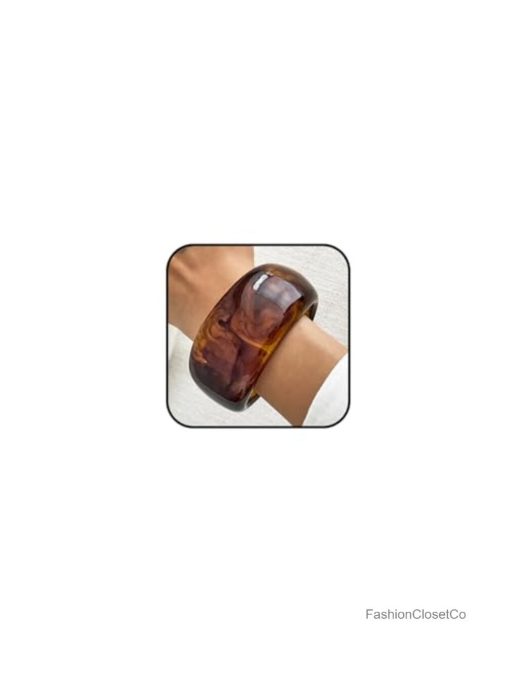 Chunky Acrylic Resin Bangle Bracelet Set Wide Cuff Vintage Retro Jewelry for